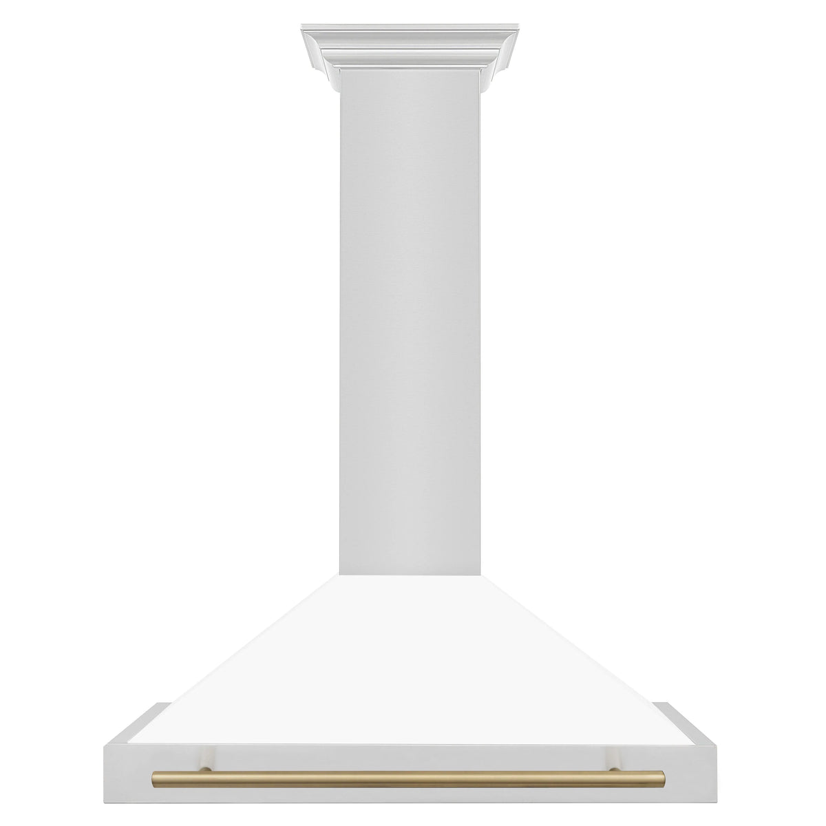 ZLINE - 36 in. Autograph Edition Convertible Stainless Steel Range Hood with White Matte Shell and Champagne Bronze Accents (KB4STZ-WM36-CB)