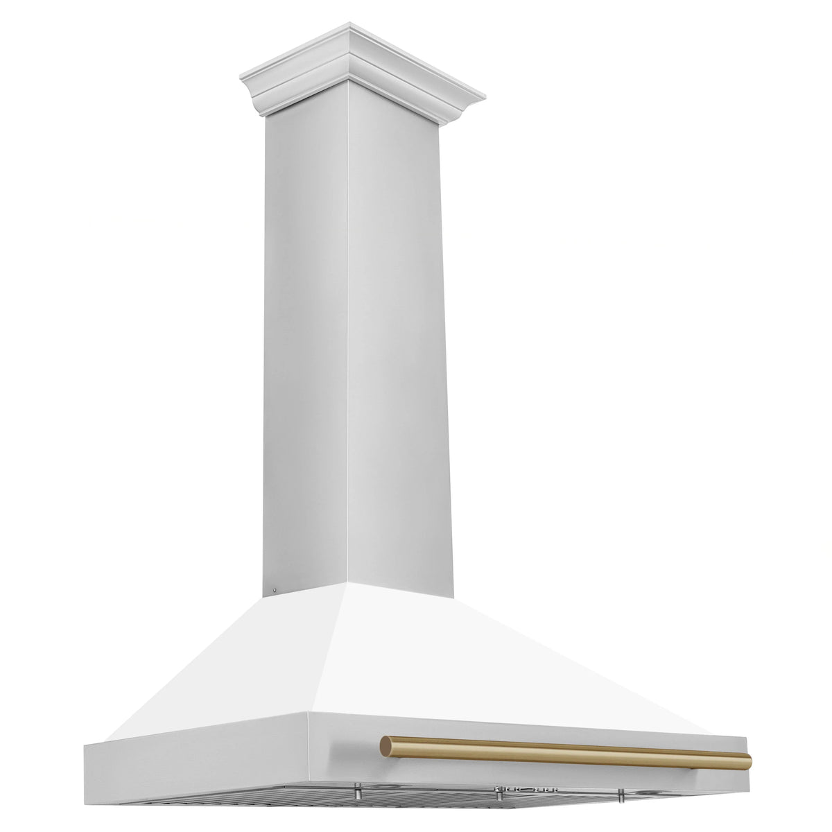 ZLINE - 36 in. Autograph Edition Convertible Stainless Steel Range Hood with White Matte Shell and Champagne Bronze Accents (KB4STZ-WM36-CB)
