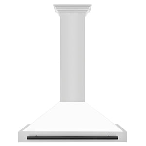 ZLINE - 36 in.Autograph Edition Convertible Stainless Steel Range Hood with White Matte Shell and Matte Black Accents (KB4STZ-WM36-MB)