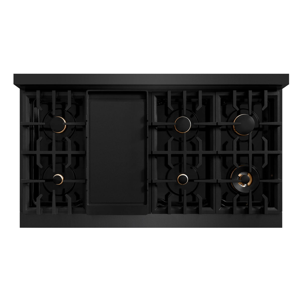 ZLINE - 48 in. 6.7 cu. ft. Select Double Oven Dual Fuel Range in Black Stainless Steel with 8 Brass Burners