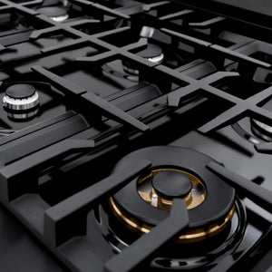 ZLINE - 48 in. 6.7 cu. ft. Select Double Oven Dual Fuel Range with 8 Burner Gas Cooktop in Black Stainless Steel