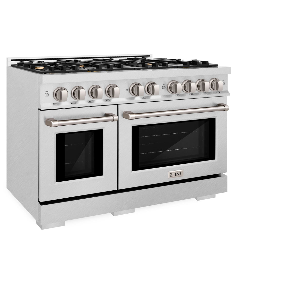 ZLINE - 48 in. 6.7 cu. ft. Select Double Oven Dual Fuel Range in Satin Stainless Steel with 8 Brass Burners (HDRS-BR-48)