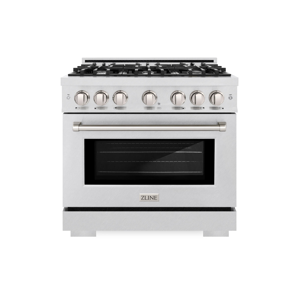 ZLINE - 36 in. 5.2 cu. ft. Select Gas Range with 6 Burner Cooktop and Convection Gas Oven in Satin Stainless Steel (HGRS-36)