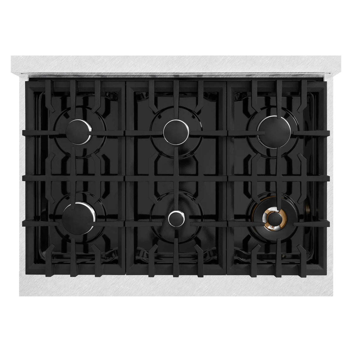 ZLINE - 36 in. 5.2 cu. ft. Select Gas Range with 6 Burner Cooktop and Convection Gas Oven in Satin Stainless Steel (HGRS-36)
