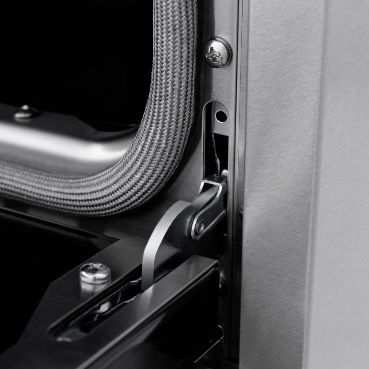 ZLINE - Autograph Edition 36 in. 5.2 cu. ft. Select Dual Fuel Range with 6 Burner Gas Cooktop and Electric Convection Oven in Satin Stainless Steel with Black Matte Door and Polished Gold Accents