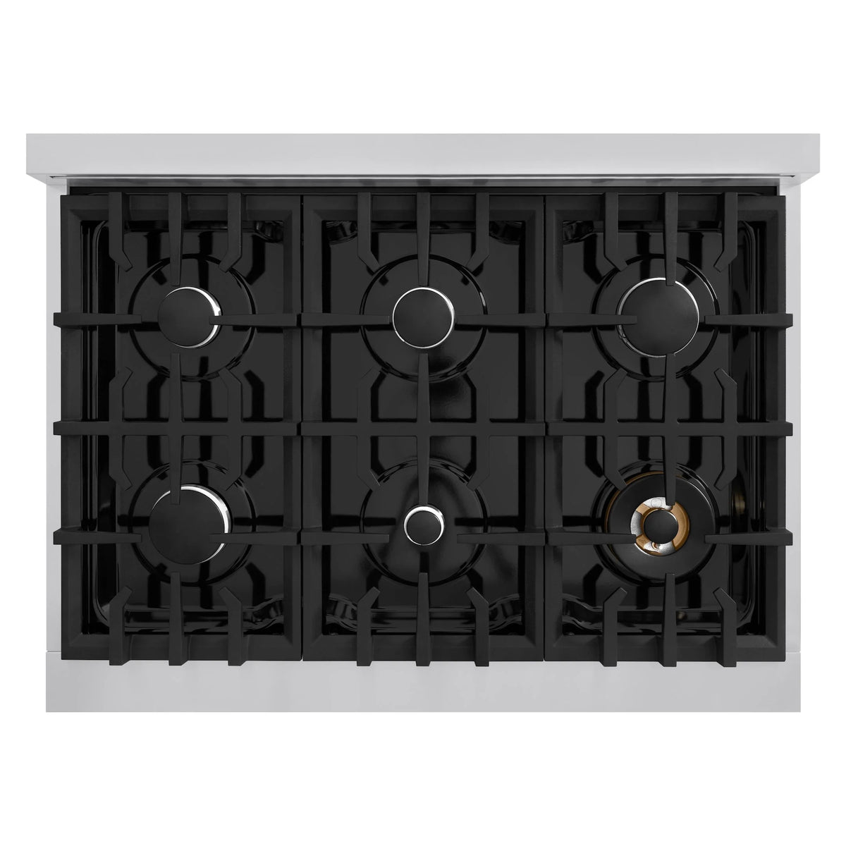ZLINE - 36 in. 5.2 cu. ft. Select Dual Fuel Range with 6 Burner Gas Cooktop and Electric Convection Oven in Stainless Steel (HDR36)