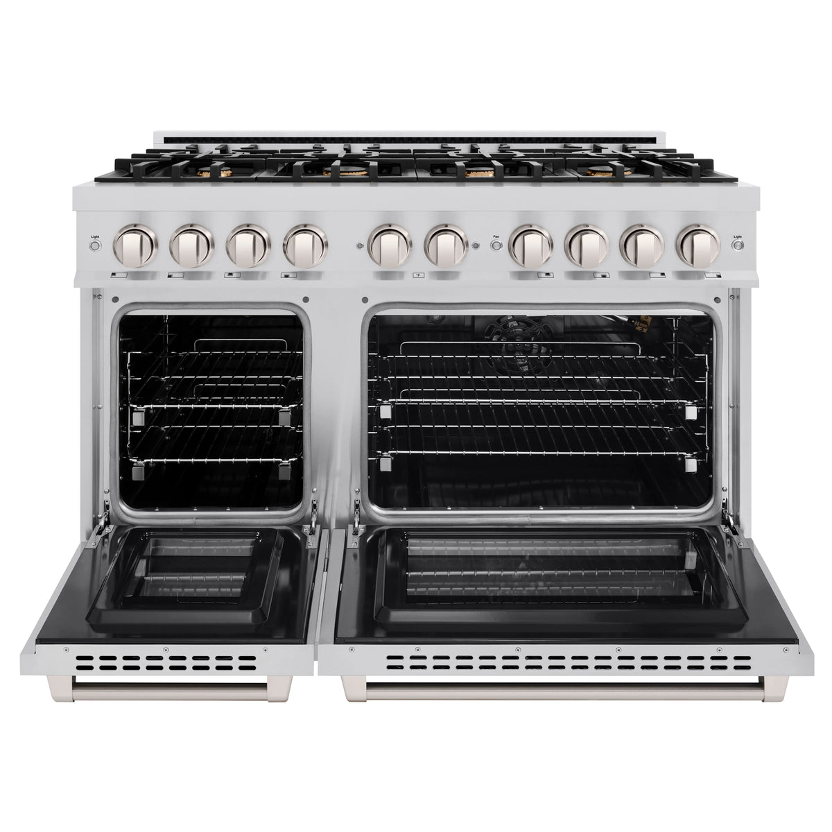 ZLINE - 48 in. 6.7 cu. ft. Select Double Oven Gas Range in Stainless Steel with 8 Brass Burners