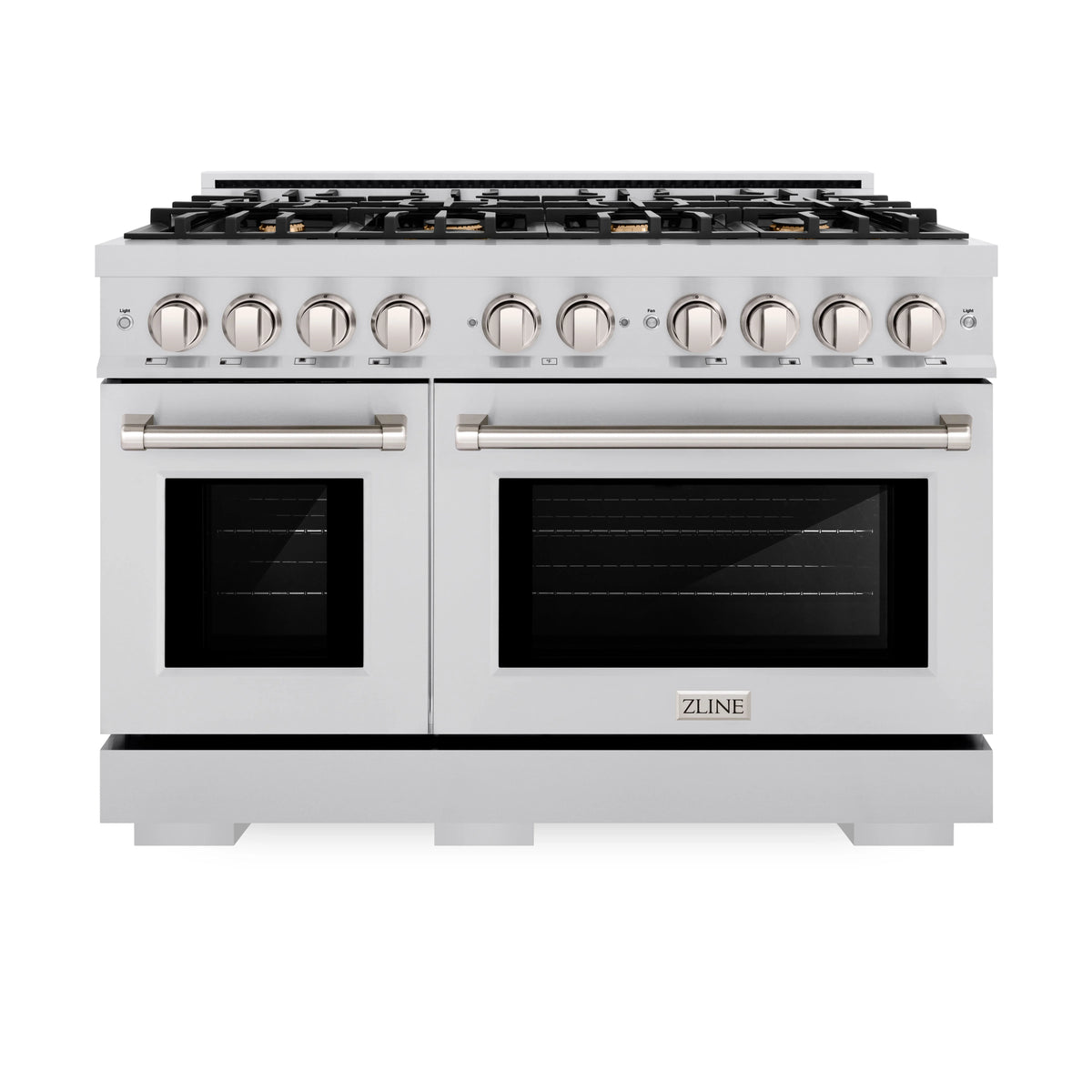 ZLINE - 48 in. 6.7 cu. ft. Select Double Oven Gas Range in Stainless Steel with 8 Brass Burners