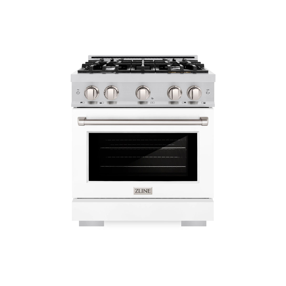 ZLINE - 30 in. 4.2 cu. ft. Select Gas Range with 4 Burner Cooktop and Convection Gas Oven in Stainless Steel with White Matte Door