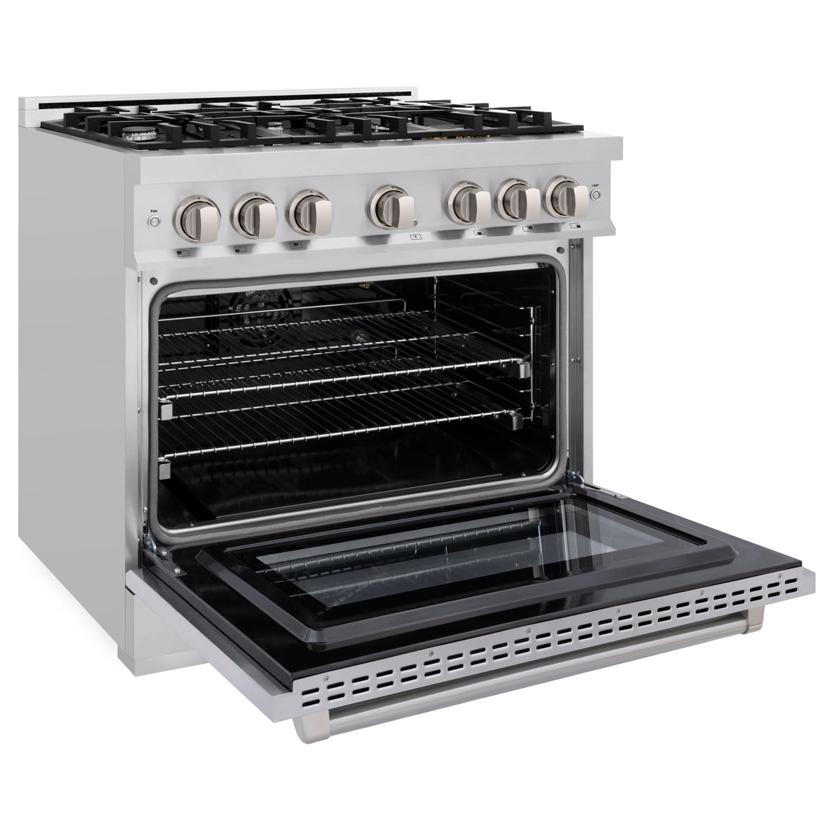 ZLINE - 36 in. 5.2 cu. ft. Select Gas Range with 6 Burner Cooktop and Convection Gas Oven in Stainless Steel (HGR36)