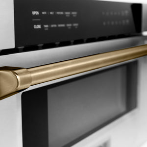 ZLINE - Autograph Edition 30" 1.2 cu. ft. Built-In Microwave Drawer in Stainless Steel with Champagne Bronze Accents