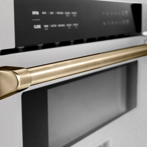 ZLINE - Autograph Edition 30" 1.2 cu. ft. Built-In Microwave Drawer in Fingerprint Resistant Stainless Steel with Champagne Bronze Accents