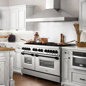 ZLINE - Autograph Edition 60 in. 7.4 cu. ft. Legacy Dual Fuel Range with 9 Burner Gas Cooktop and 2 Electric Convection Ovens in Stainless Steel and Matte Black Accents