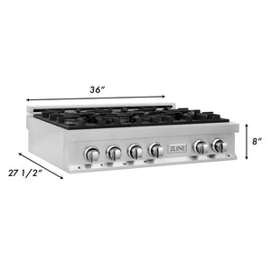 ZLINE - Kitchen Package with 36" Stainless Steel Rangetop and 30" Single Wall Oven (2KP-RTAWS36)