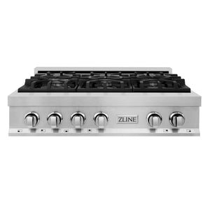 ZLINE - Kitchen Package with 36" Stainless Steel Rangetop and 30" Single Wall Oven (2KP-RTAWS36)