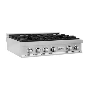 ZLINE - Kitchen Package with 36" Stainless Steel Rangetop and 30" Single Wall Oven (2KP-RTAWS36)