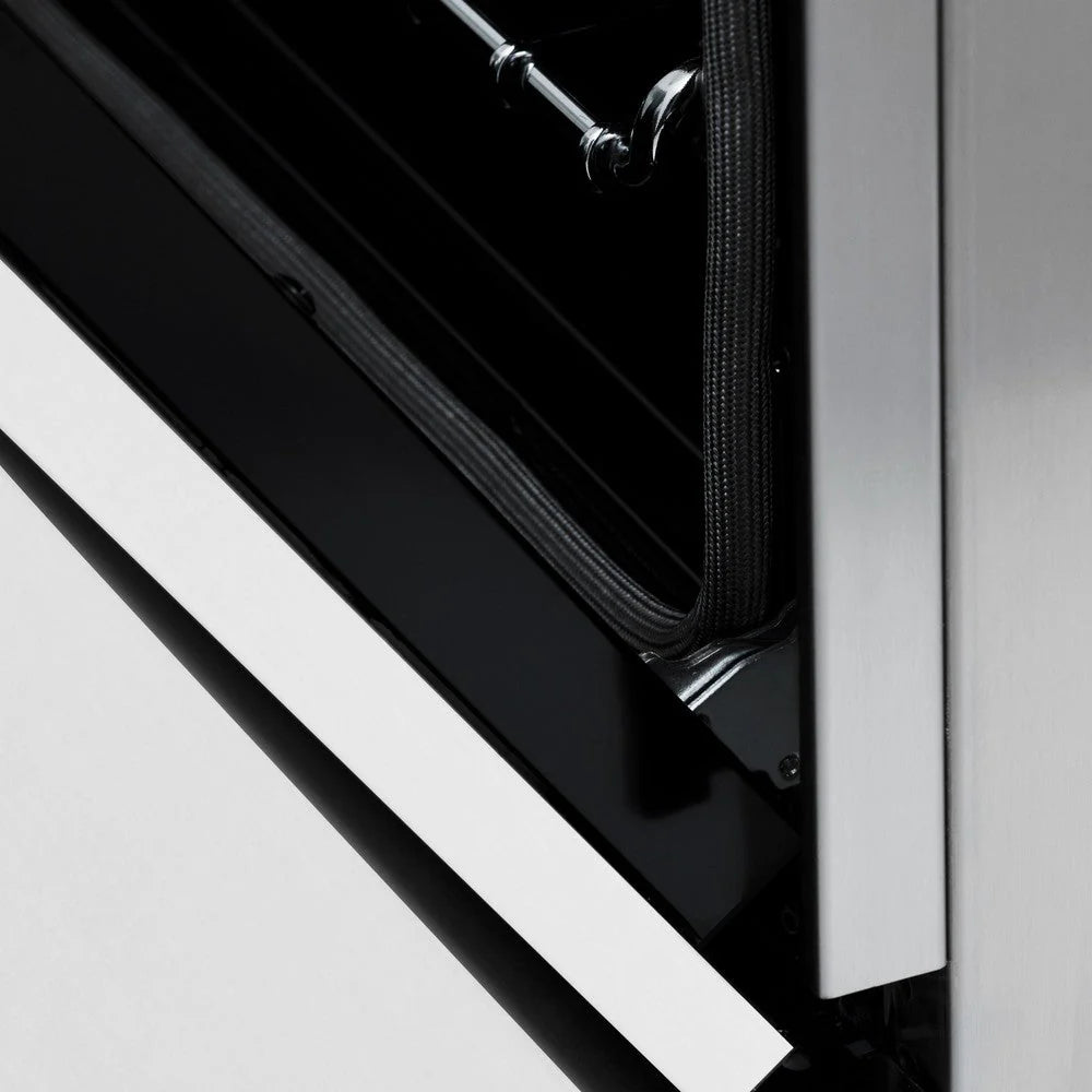 ZLINE - 36 in. 4.6 cu. ft. Legacy Dual Fuel Range with 6 Burner Gas Cooktop and Electric Convection Oven in Satin Stainless Steel and White Matte Door