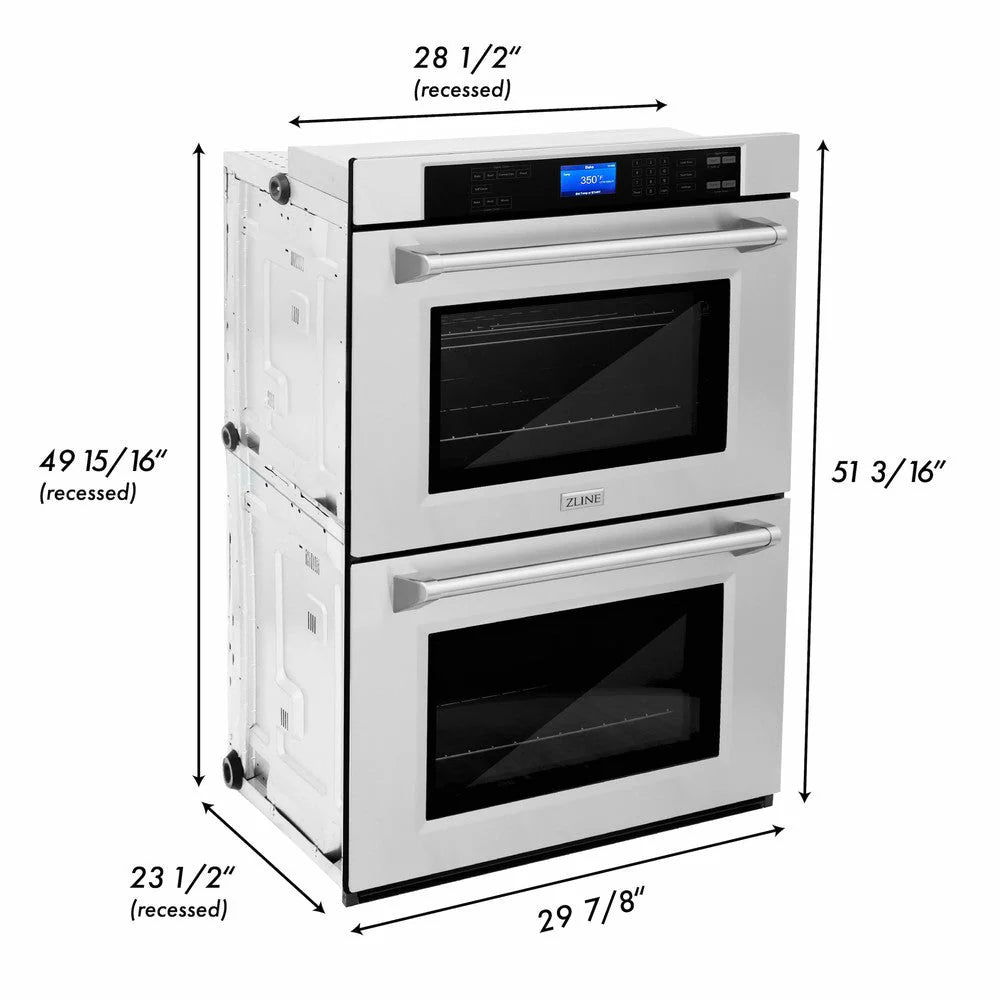 ZLINE - Kitchen Package with 48&quot; Stainless Steel Rangetop and 30&quot; Double Wall Oven (2KP-RTAWD48)