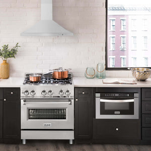 ZLINE - 30" Kitchen Package with Stainless Steel Dual Fuel Range and Convertible Vent Range Hood (2KP-RARH30)
