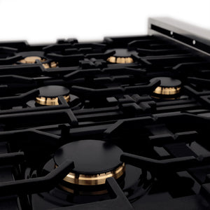 ZLINE 36" 4.6 cu. ft. Dual Fuel Range with Gas Stove and Electric Oven in Stainless Steel with Brass Burners (RA-BR-36)