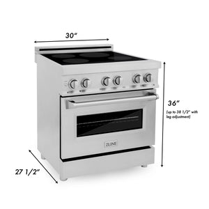 ZLINE 30" 4.0 cu. ft. Induction Range with a 4 Element Stove and Electric Oven in Stainless Steel (RAIND-30)