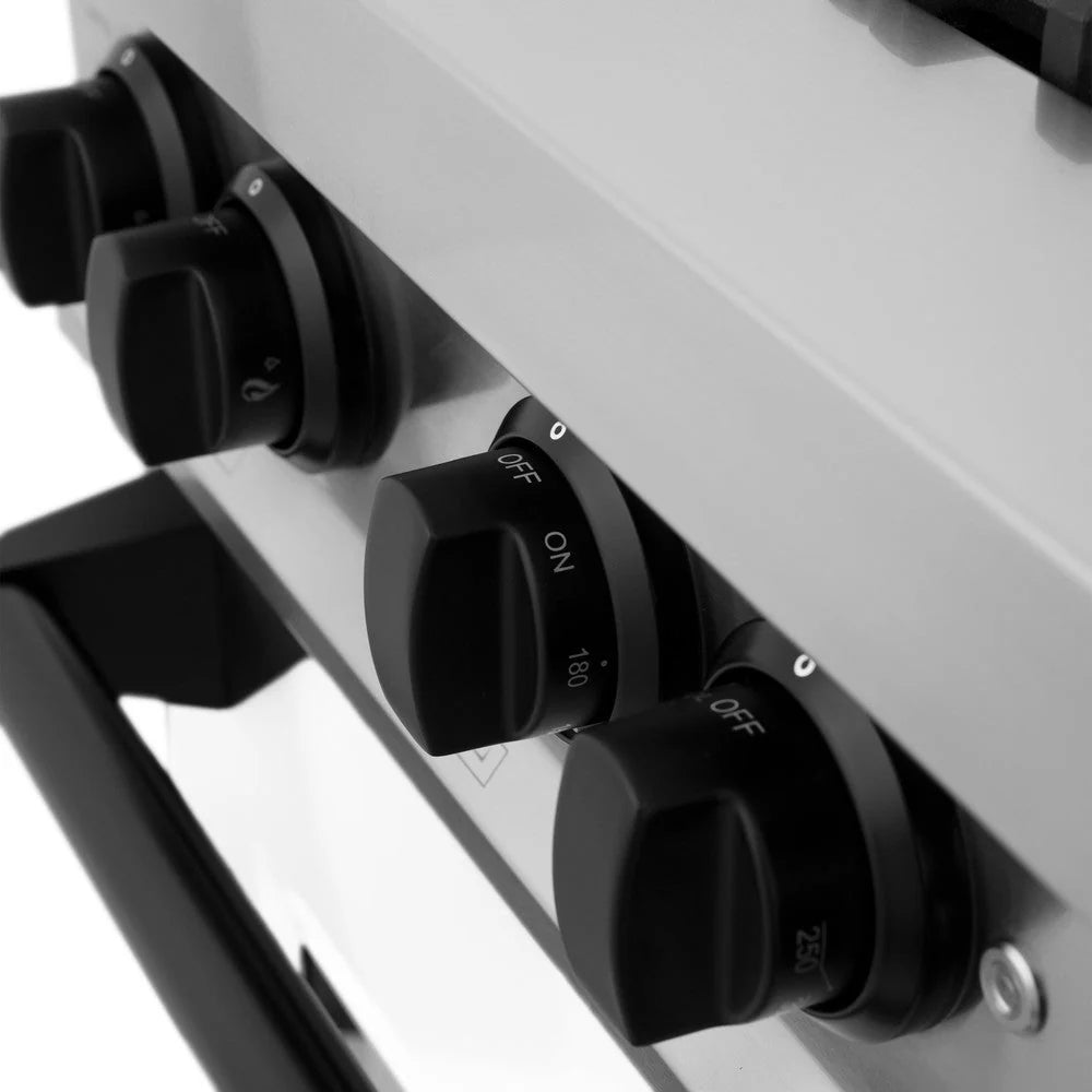 ZLINE - Autograph Edition 36 in. 4.6 cu. ft. Legacy Dual Fuel Range with 6 Burner Gas Cooktop and Electric Convection Oven in Stainless Steel with White Matte Door and Matte Black Accents