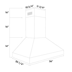 ZLINE - 36" Professional Convertible Vent Wall Mount Range Hood in Stainless Steel (597-36)