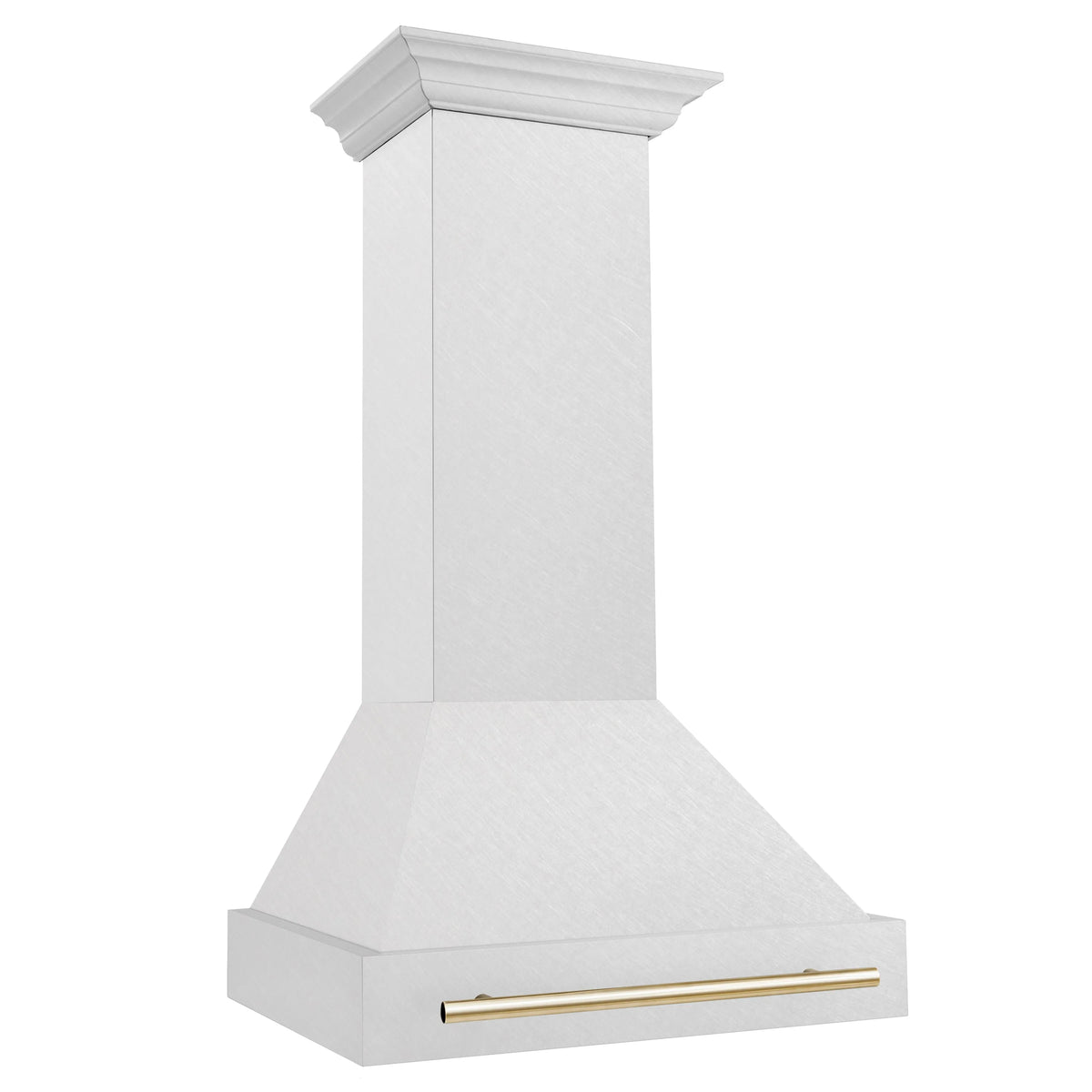 ZLINE - Autograph Edition 30 in. Satin Stainless Steel Wall Mount Range Hood with Gold Handle