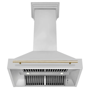 ZLINE - 36" Autograph Edition Kitchen Package with Stainless Steel Dual Fuel Range and Range Hood with Gold Accents (2AKP-RARH36-G)
