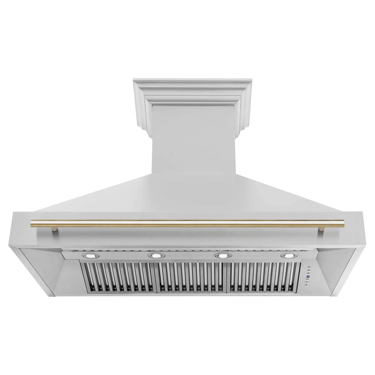 ZLINE - 48&quot; Autograph Edition Stainless Steel Range Hood with Stainless Steel Shell and Gold Handle (8654STZ-48-G)