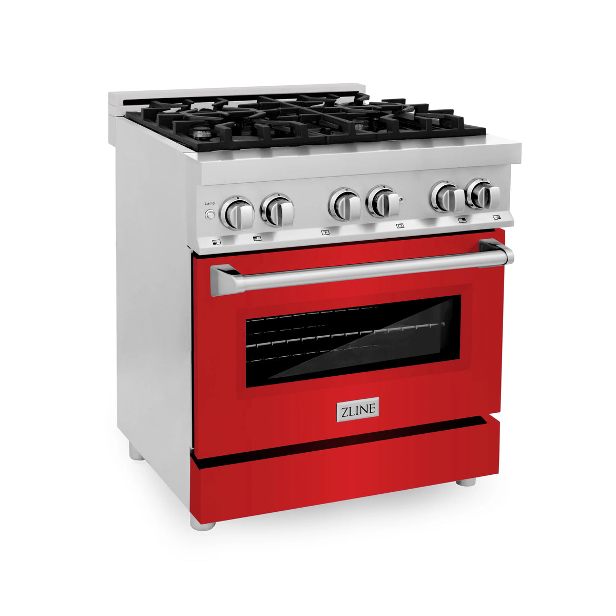 ZLINE - 30&quot; 4.0 cu. ft. Dual Fuel Range with Gas Stove and Electric Oven in Stainless Steel with Color Door Options (RA30)
