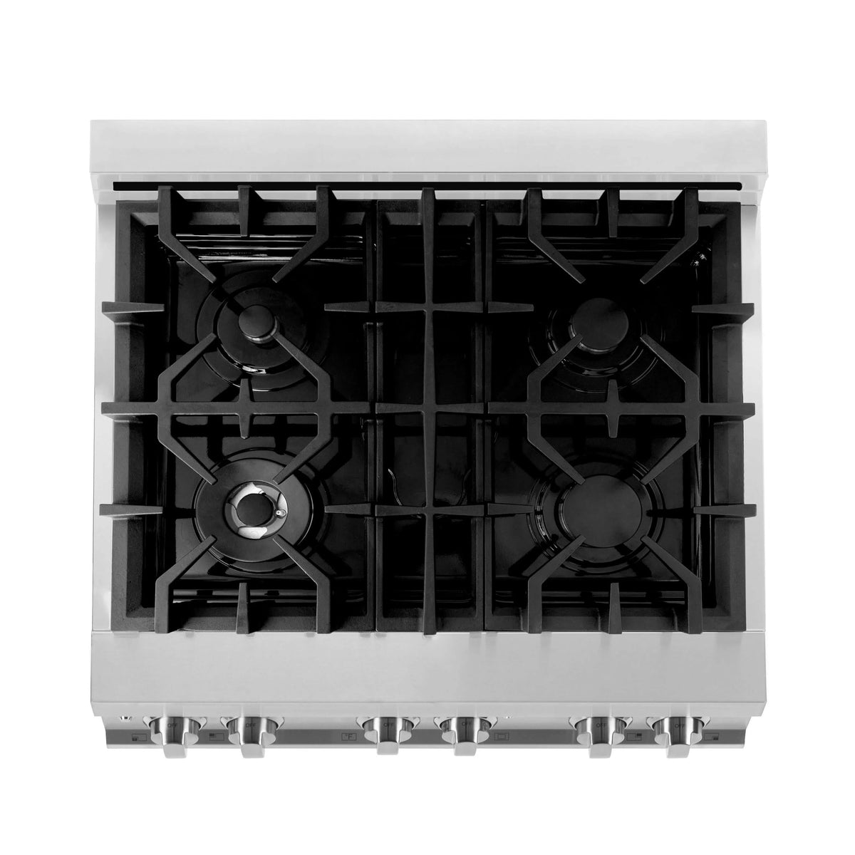 ZLINE - 30&quot; Kitchen Package Stainless Steel Dual Fuel Range and Over The Range Microwave with Traditional Handle