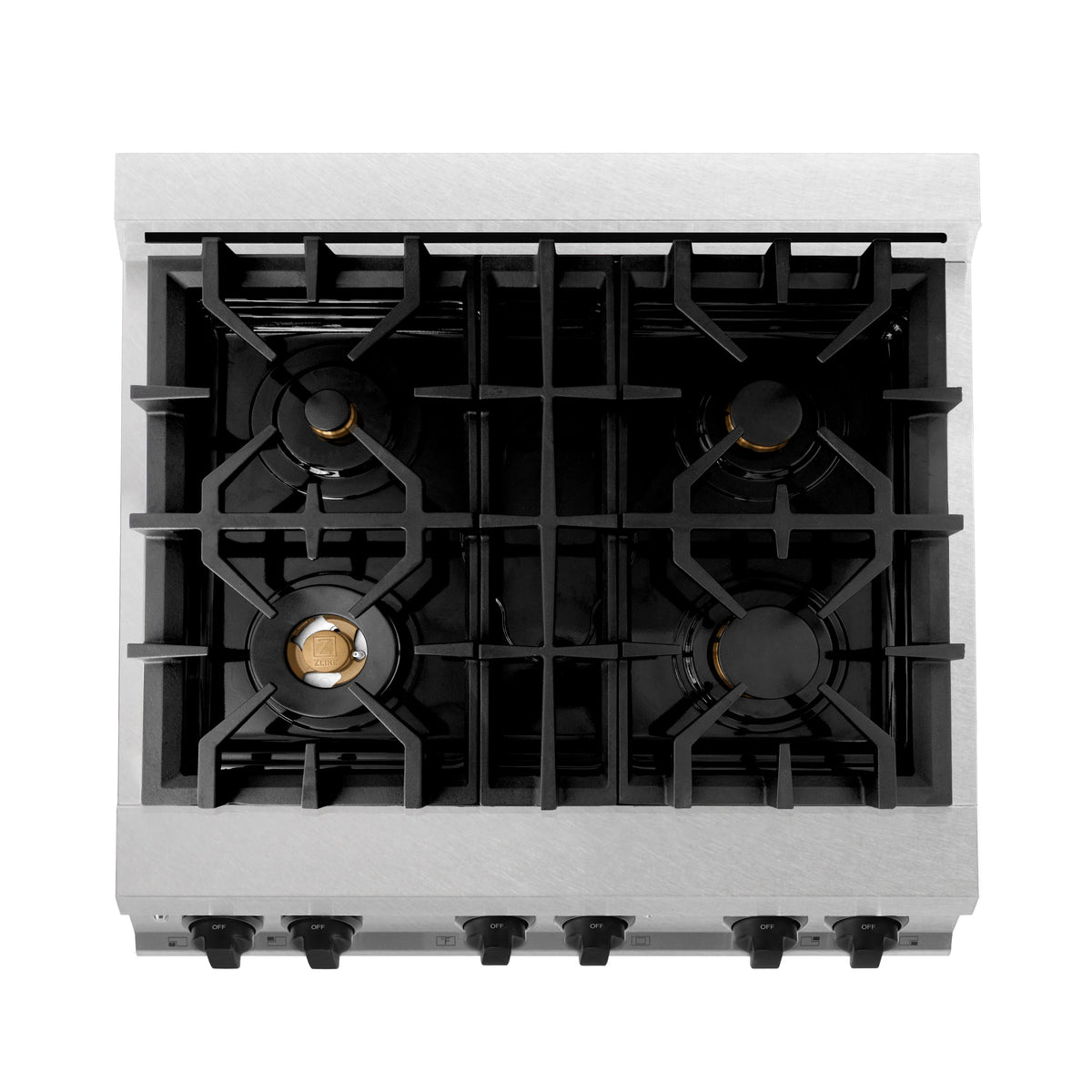 ZLINE - Autograph Edition 30&quot; 4.0 cu. ft. Dual Fuel Range, Gas Stove, Electric Oven in Fingerprint Resistant Stainless Steel with Matte Black Accents