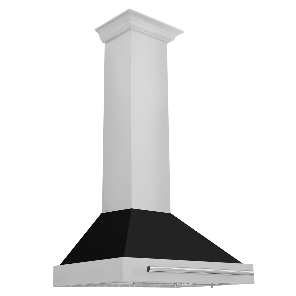 ZLINE - 30 in. Convertible Stainless Steel Range Hood with Black Matte Shell and Stainless Steel Handle (KB4STX-BLM-30)