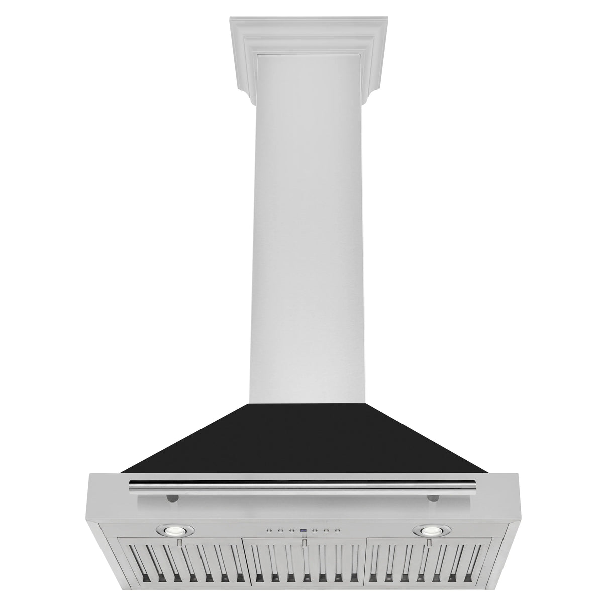 ZLINE - 30 in. Convertible Stainless Steel Range Hood with Black Matte Shell and Stainless Steel Handle (KB4STX-BLM-30)