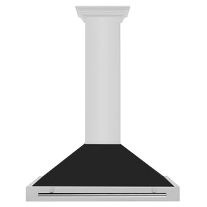 ZLINE - 36 in. Convertible Stainless Steel Range Hood with Black Matte Shell and Stainless Steel Handle (KB4STX-BLM-36)