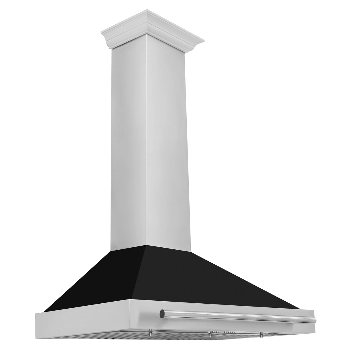 ZLINE - 36 in. Convertible Stainless Steel Range Hood with Black Matte Shell and Stainless Steel Handle (KB4STX-BLM-36)