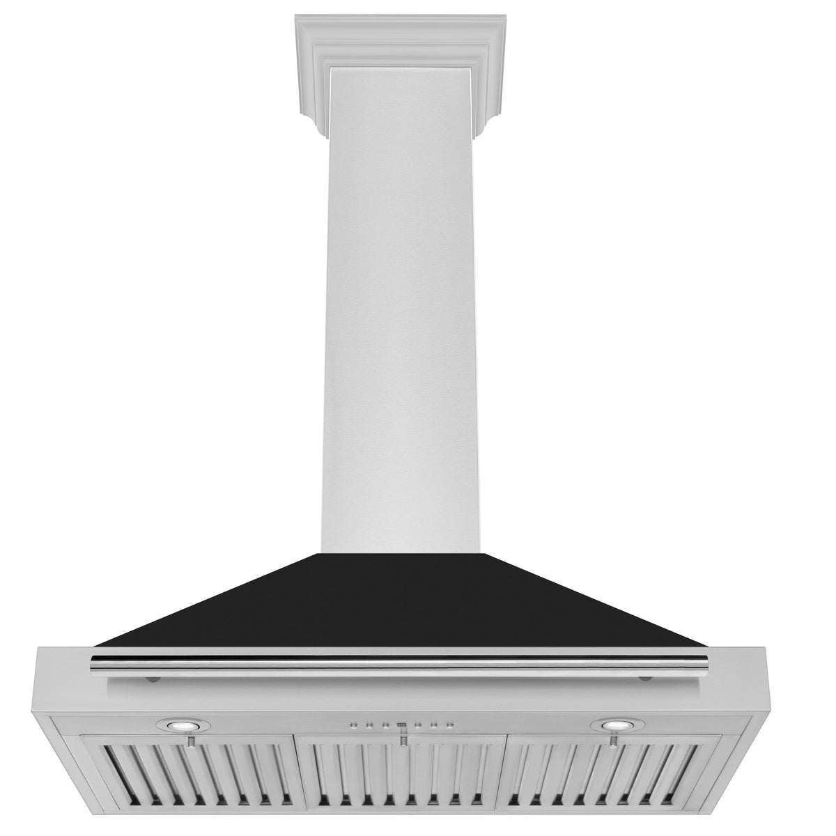 ZLINE - 36 in. Convertible Stainless Steel Range Hood with Black Matte Shell and Stainless Steel Handle (KB4STX-BLM-36)