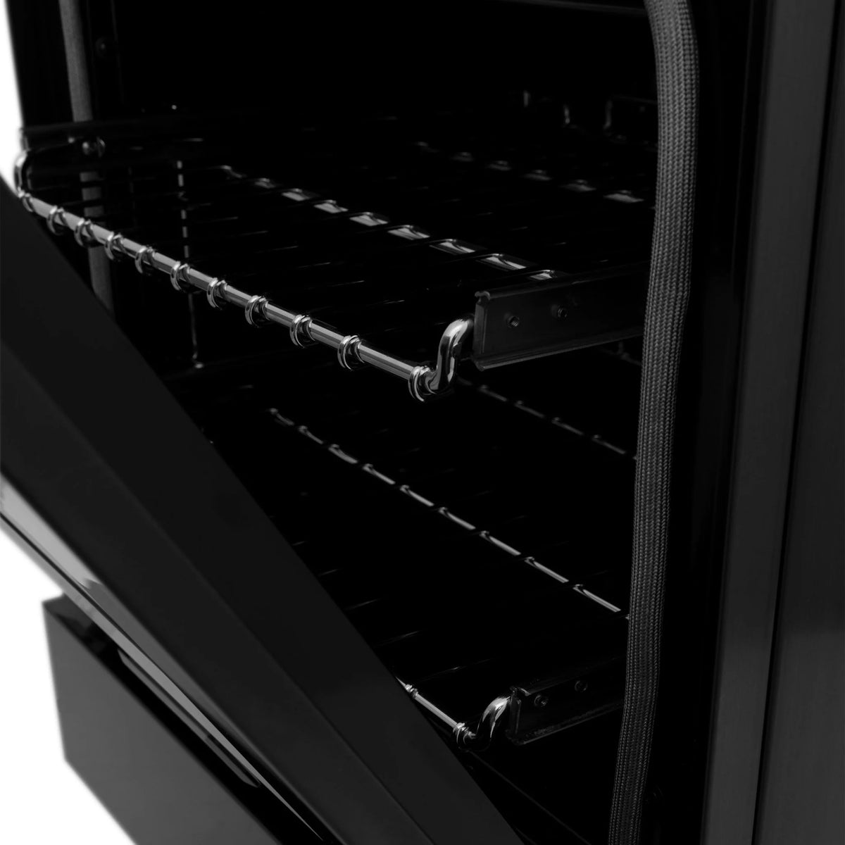 ZLINE - 24&quot; 2.8 cu. ft. Dual Fuel Range with Gas Stove and Electric Oven in Black Stainless Steel (RAB-24)