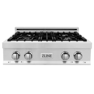 ZLINE 30" Porcelain Gas Stovetop with 4 Gas Burners and Griddle (RT-GR-30)