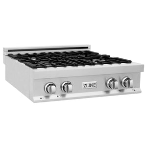 ZLINE 30" Porcelain Gas Stovetop with 4 Gas Burners and Griddle (RT-GR-30)