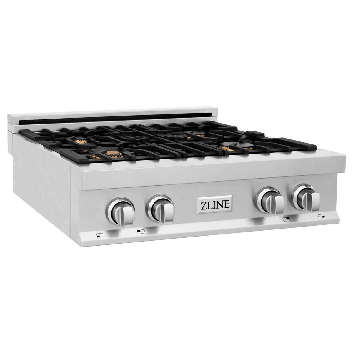 ZLINE 30&quot; Porcelain Gas Stovetop with 4 Gas Brass Burners and Griddle (RT-BR-GR-30)