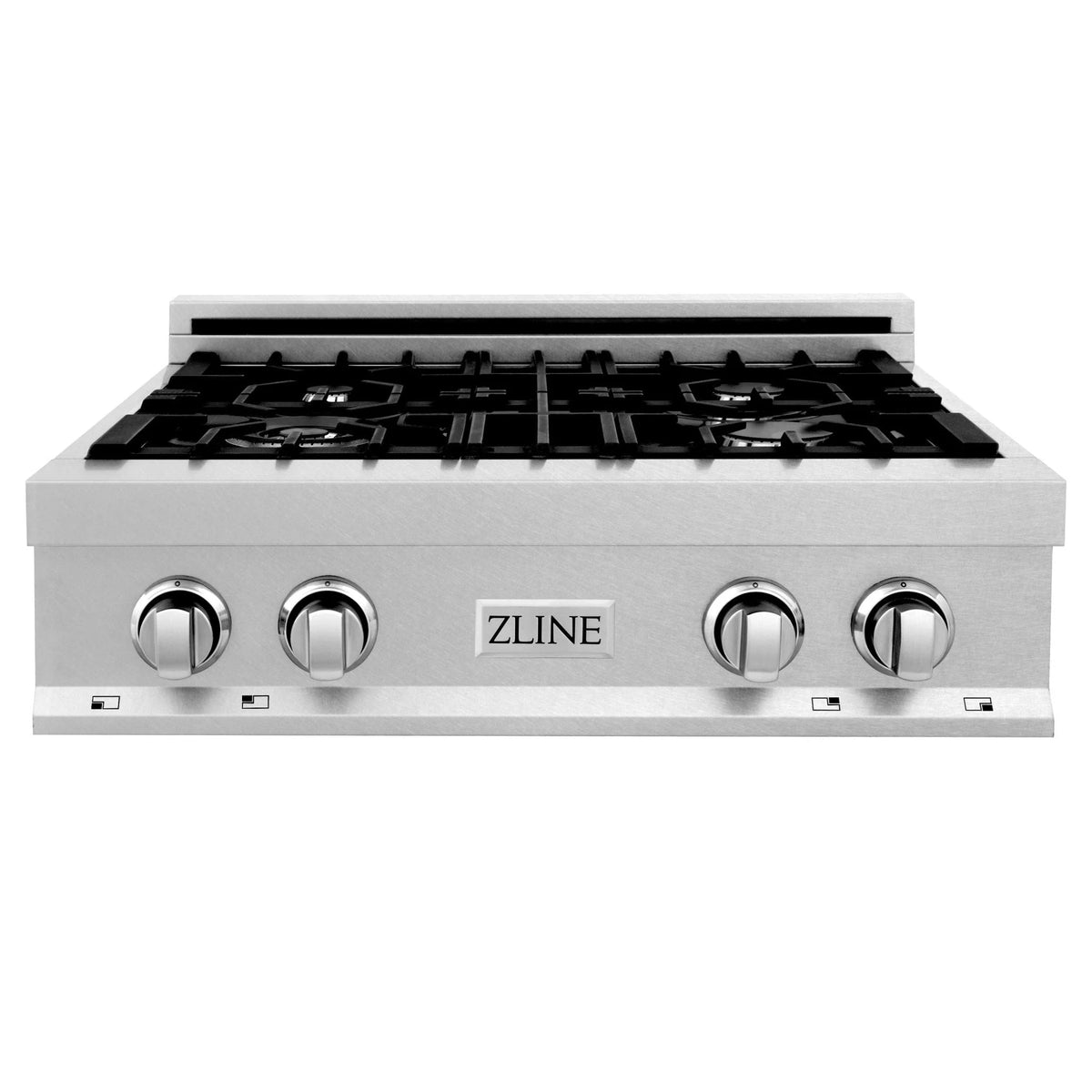 ZLINE 30&quot; Porcelain Gas Stovetop in Fingerprint Resistant Stainless Steel with 4 Gas Burners and Griddle (RTS-GR-30)