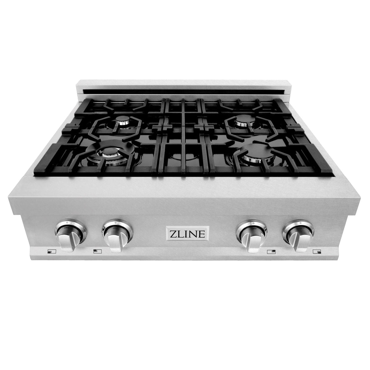 ZLINE 30&quot; Porcelain Gas Stovetop in Fingerprint Resistant Stainless Steel with 4 Gas Burners and Griddle (RTS-GR-30)