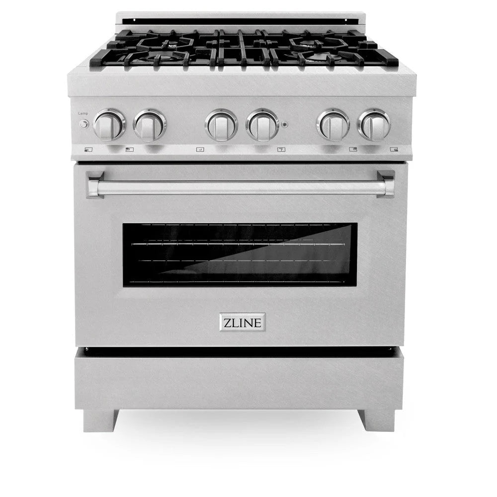 ZLINE - 30 in. 4.0 cu. ft. Legacy Dual Fuel Range with 4 Burner Gas Cooktop and Electric Convection Oven in Satin Stainless Steel