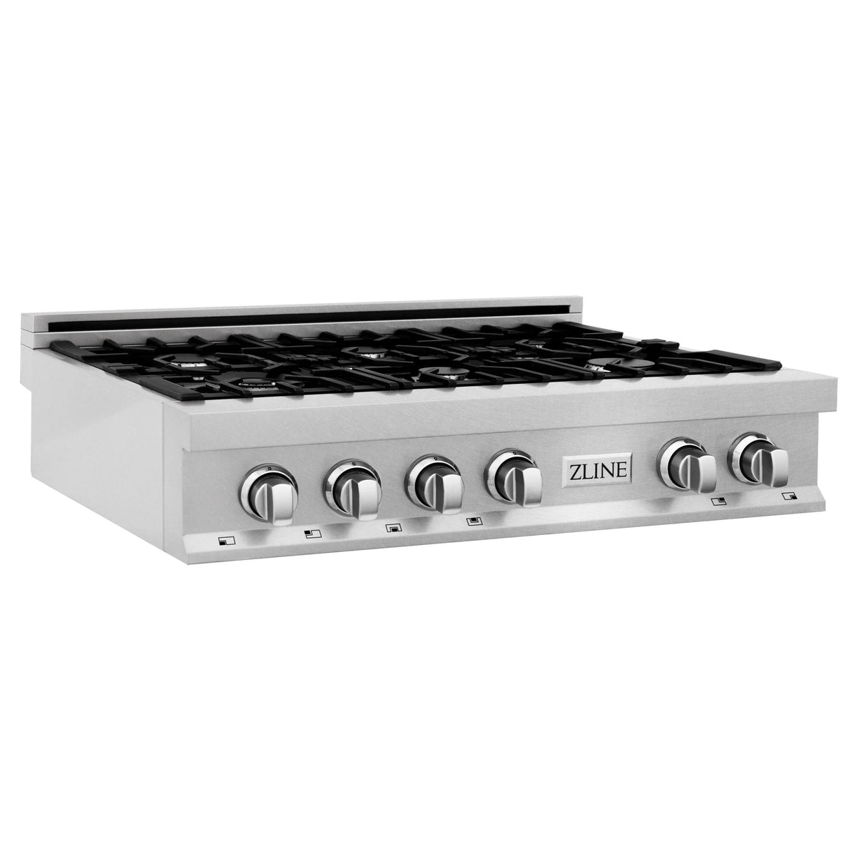 ZLINE - 36&quot; Porcelain Gas Stovetop in Fingerprint Resistant Stainless Steel with 6 Gas Burners and Griddle (RTS-GR-36)