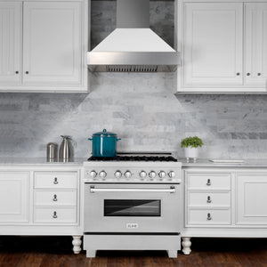 ZLINE 36" 4.6 cu. ft. Dual Fuel Range with Gas Stove and Electric Oven in Fingerprint Resistant Stainless Steel (RAS-36)