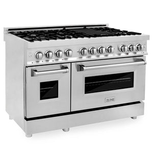 ZLINE - 48" Kitchen Package with Stainless Steel Dual Fuel Range and Convertible Vent Range Hood (2KP-RARH48)