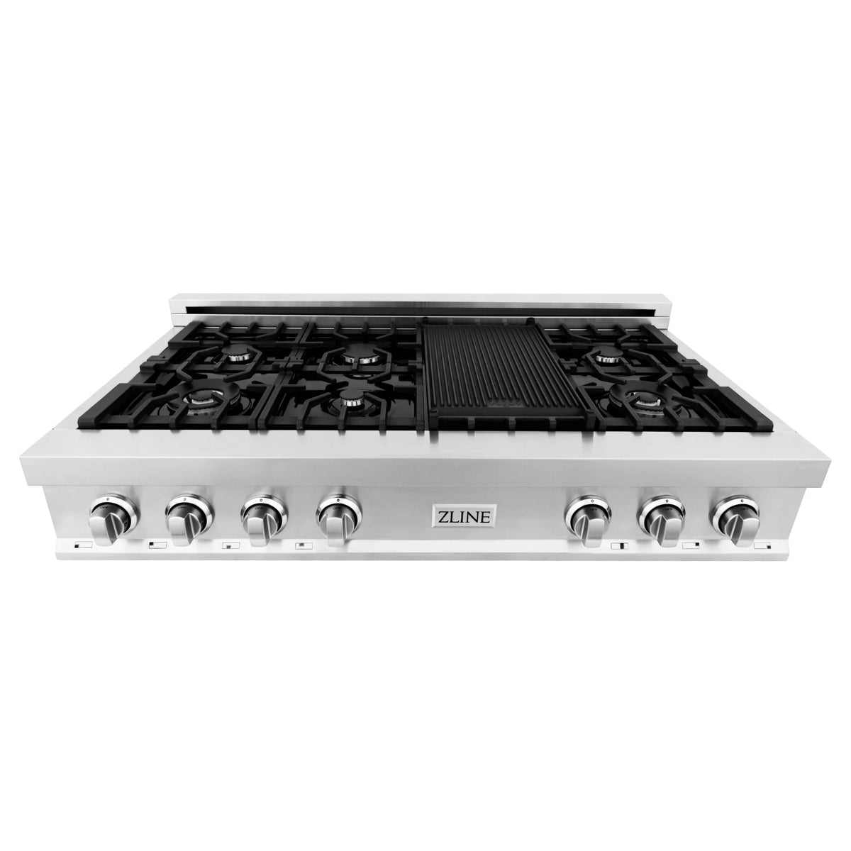 ZLINE - 48 in. Porcelain Gas Stovetop with Griddle in Stainless Steel (RT-GR-48)