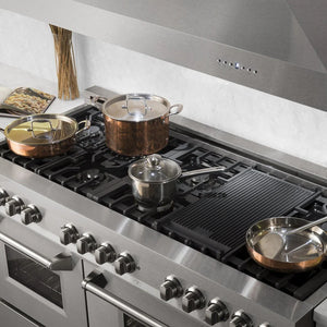 ZLINE - 60 in. 7.4 cu. ft. Legacy Dual Fuel Range with 9 Burner Gas Cooktop and 2 Electric Convection Ovens in Satin Stainless Steel